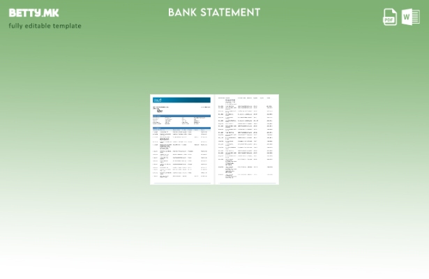 Модерен стил Шаблон за збор страници за изводи од банкарска сметка на Зимбабве E